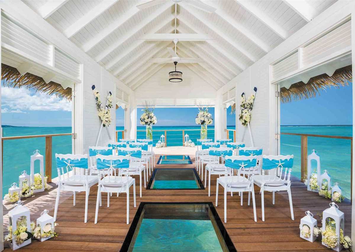 Luxury island destination wedding setup